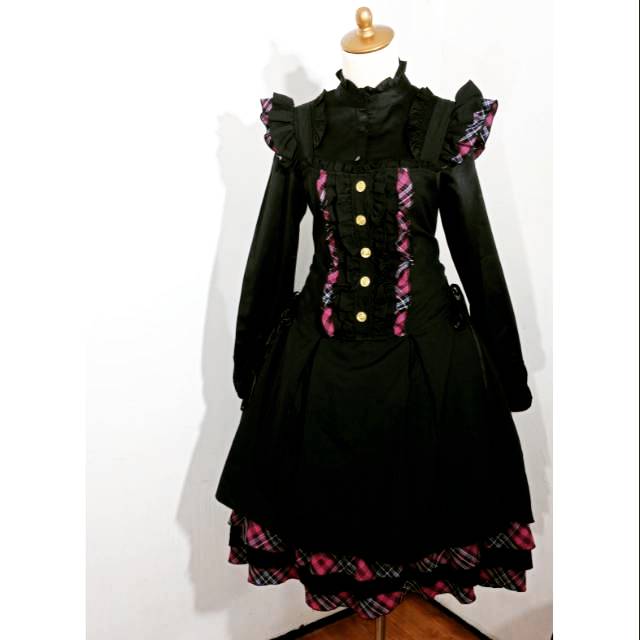 set Gothic tartan dress