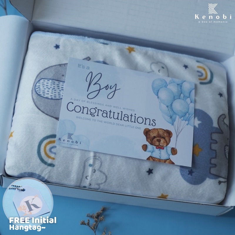 Selimut / Blanket Baby Hampers | Kado Lahiran | Hampers Bayi Newborn |  [[ Kenobi Box ]]-Blue
