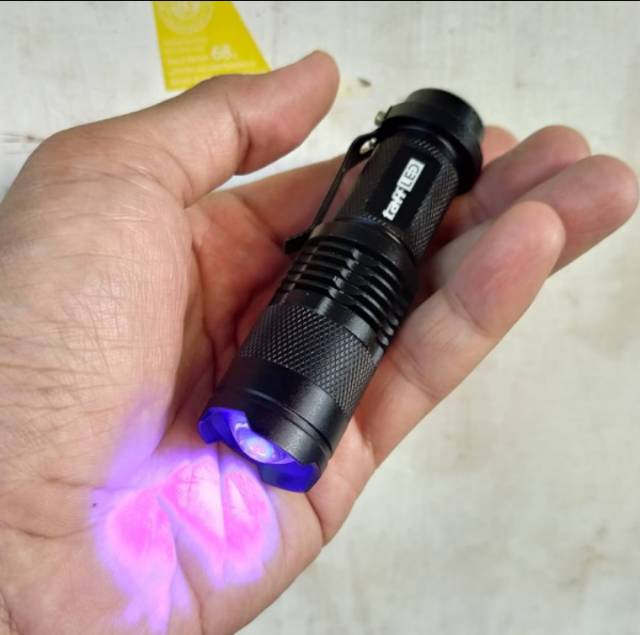 Senter Sinar Ultraviolet UV Alat Mendeteksi Cek Uang Asli Palsu / Senter LED cree Q5 395 Ultraviolet