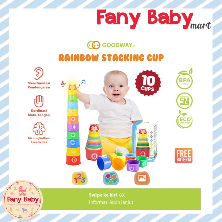 GOODWAY RAINBOW STACKING CUPS 10PCS / GWG108