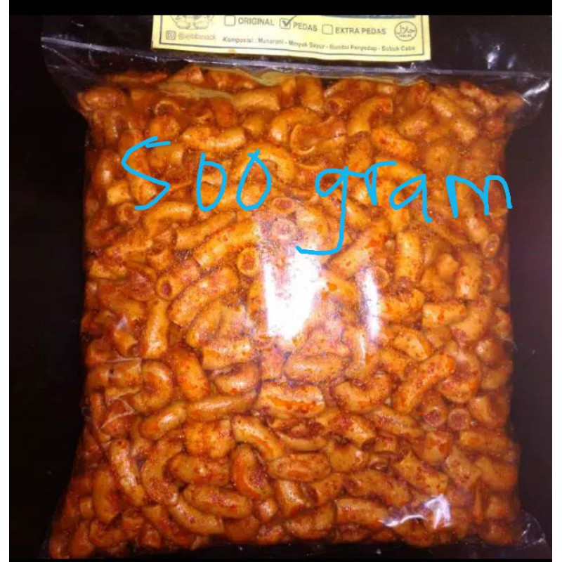 

500gram MAKRONI BANTET / MAKARONI BANTAT / CEMILAN KHAS TASIK / CEMILAN PEDAS
