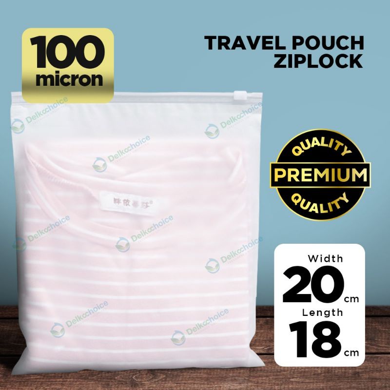 Travel Pouch Organizer Serbaguna Ziplock Matte Premium 100mic Delkochoice