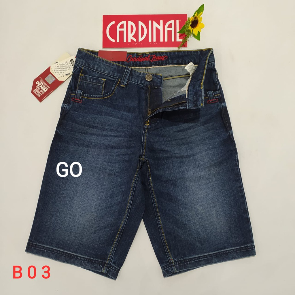 gof 32-CBV CARDINAL JEANS Celana Pria Celana Pendek Bermuda Casual Sobek Slimfit Reguler Fit Reguler