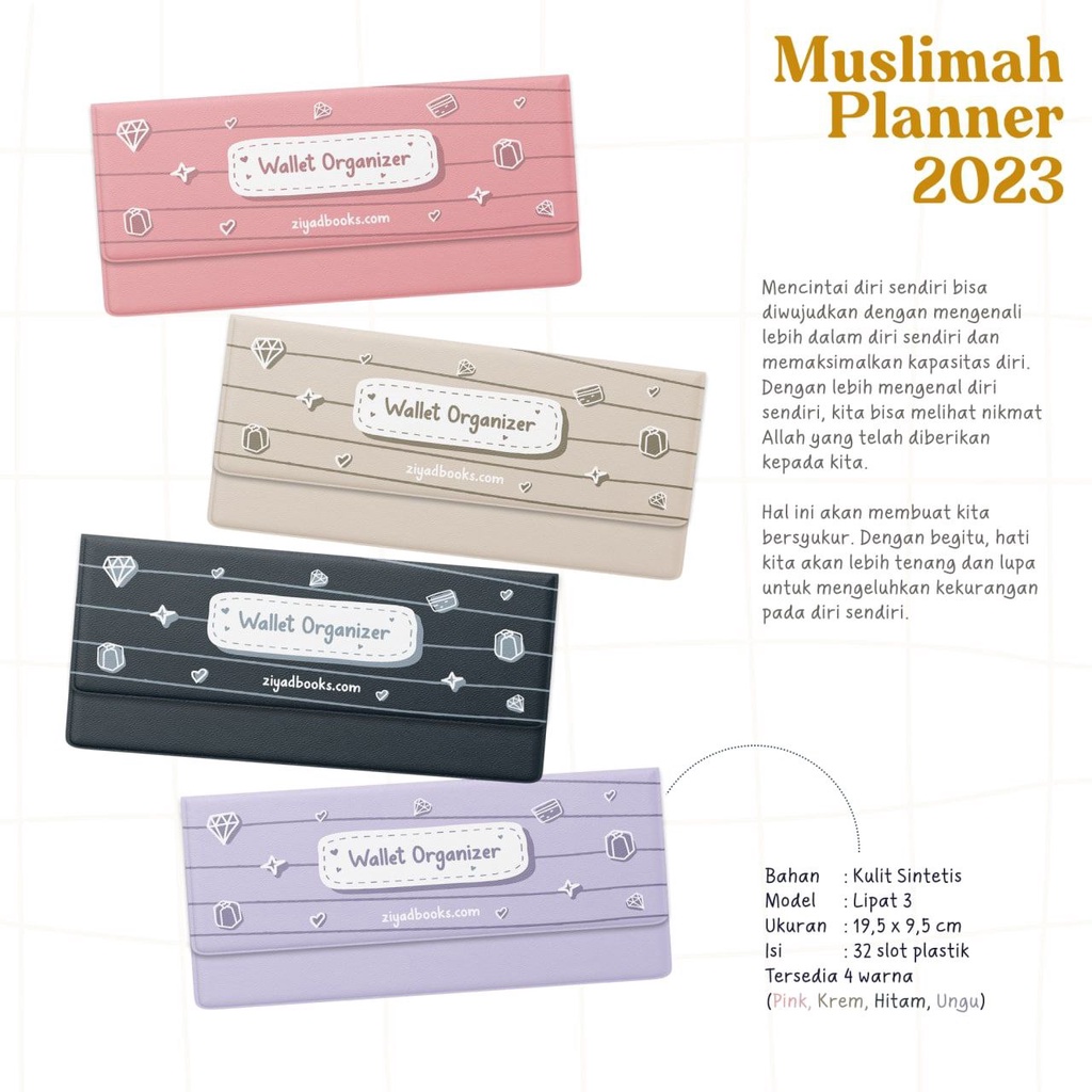 Buku Agenda Muslimah Planner 2023 Bonus Dompet &amp; Totebag (Ziyad)