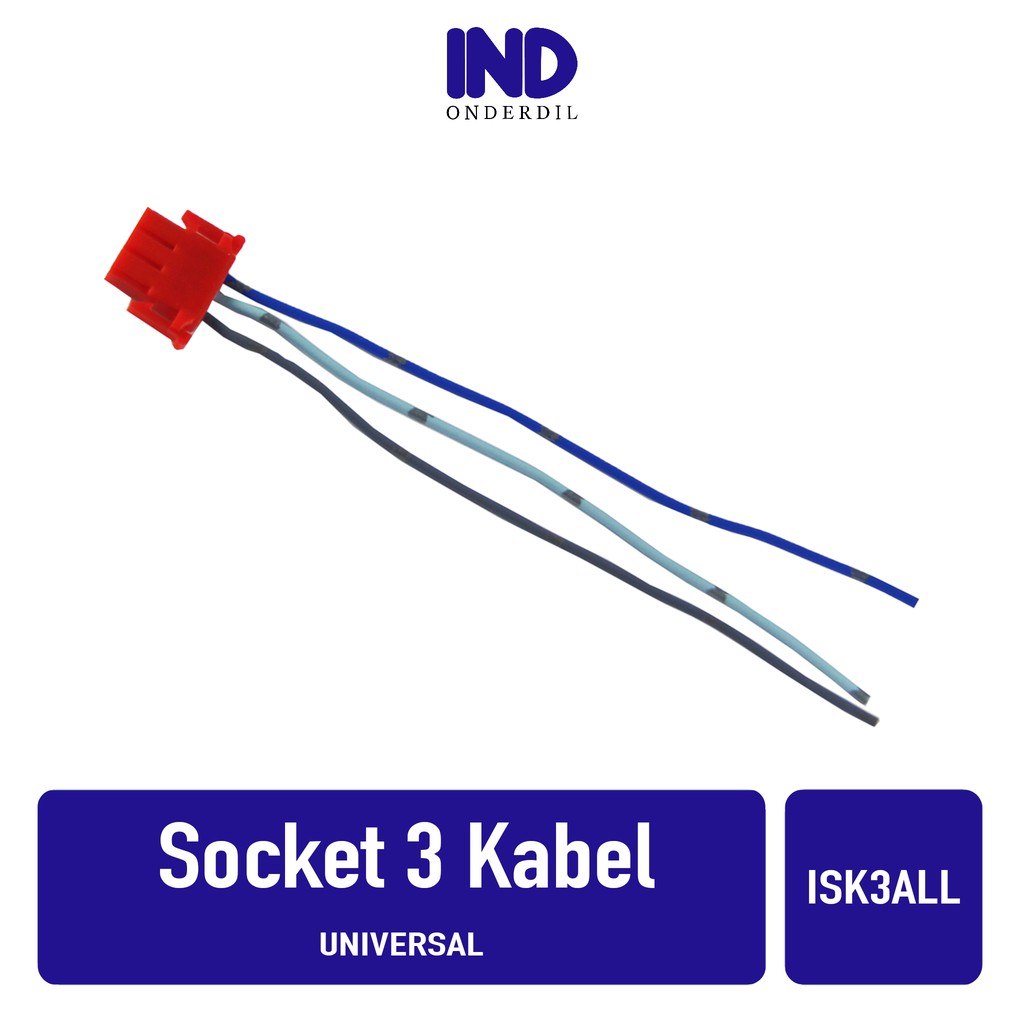 [Checkout Rp1000] Socket/Soket 3 Kaki/Pin/Kabel Motor Tombol Klakson/Starter/Dim/On Of