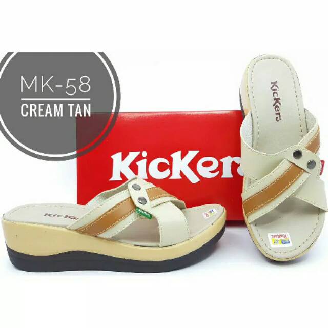 Sandal wedges kickers wanita