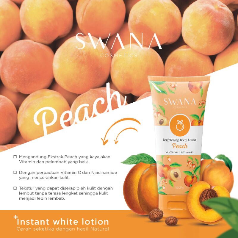 SWANA Brightening Body Lotion Pome With Collagen - Peach With Vit C