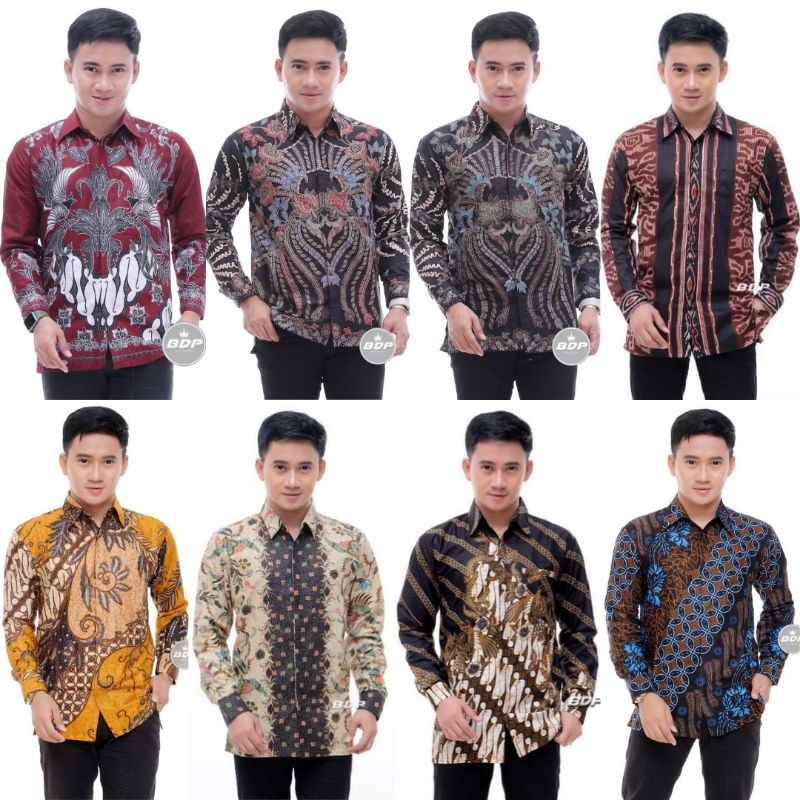 KEMEJA BATIK PRIA LENGAN PANJANG SIZE S M L XL XXL XXXL  BSWART BatiK HRB026 Kenongo