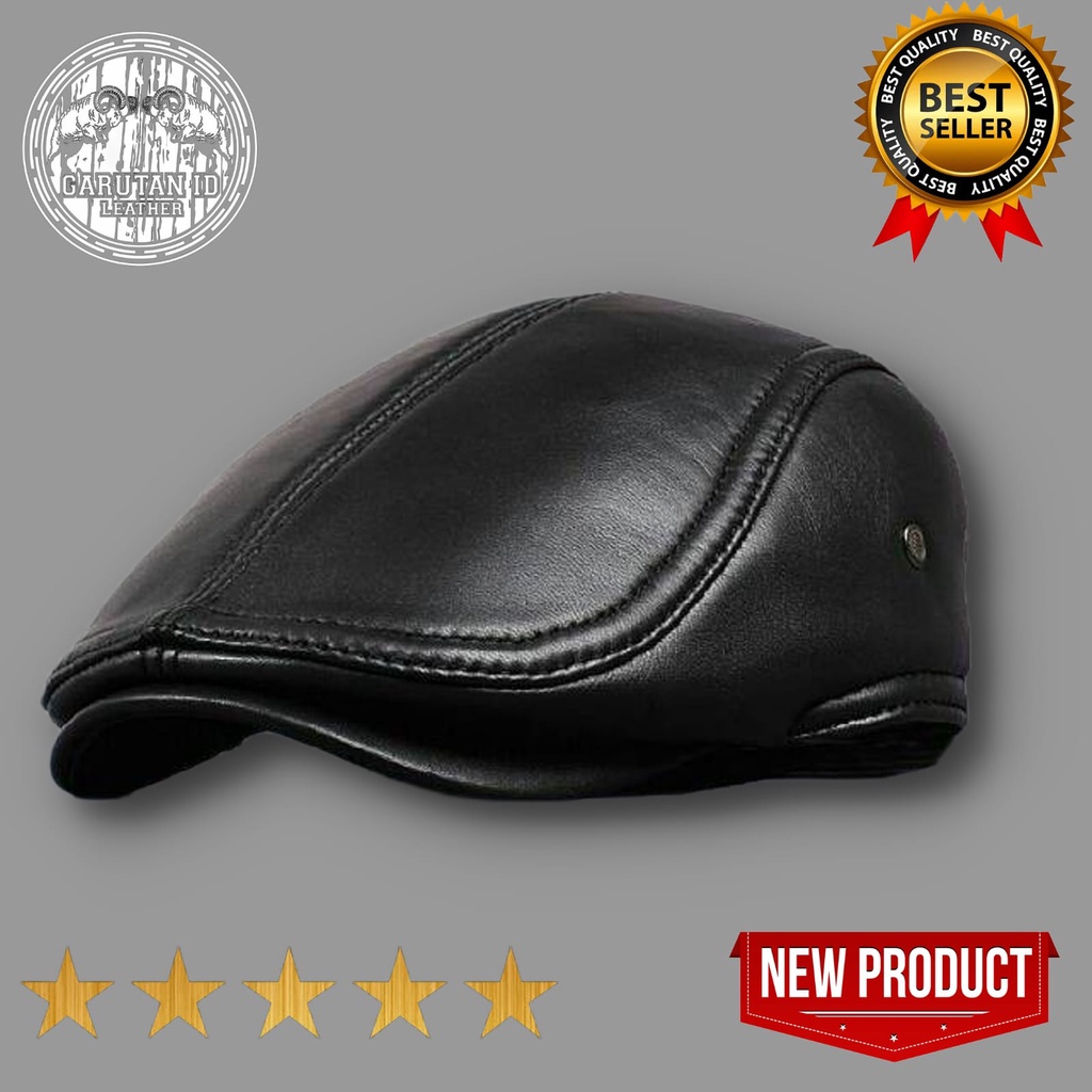 PROMO (COD), Topi pet kulit pria dewasa,Topi maherzain,Newsboy Hats,Topi seniman ,Topi kulet pet ter