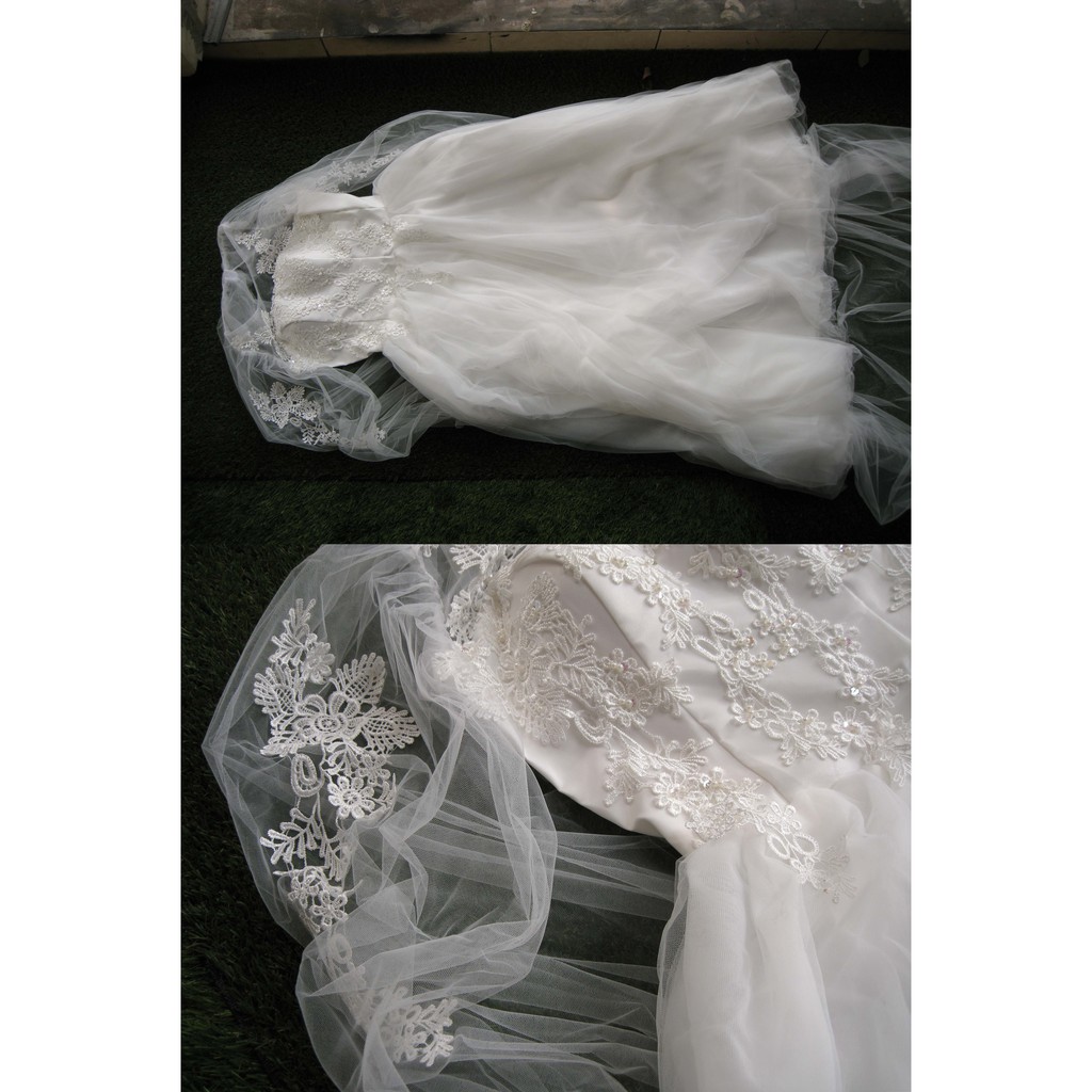 WD-14 gaun pengantin wedding dress lace putih import high quality