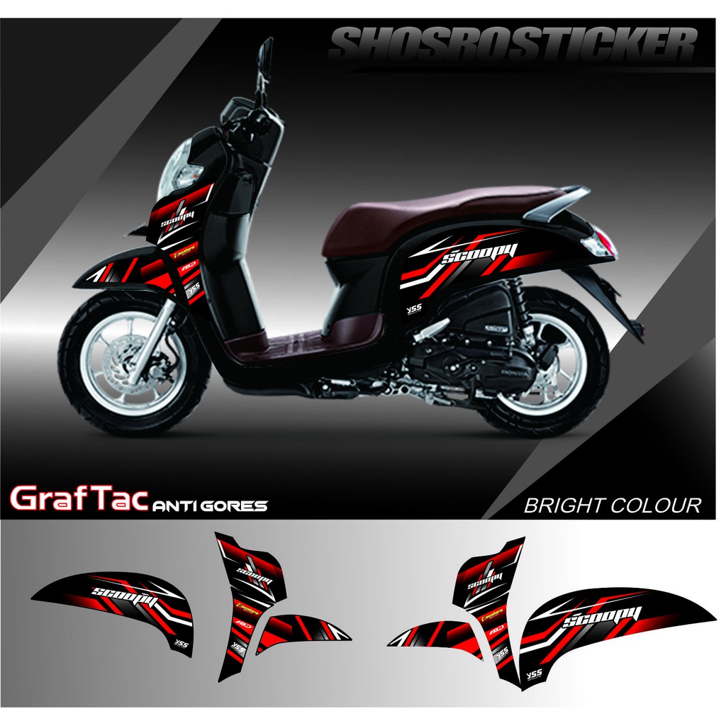 STICKER VARIASI STRIPING SCOOPY VARIASI MOTOR SCOOPY FI NEW 2016-2019