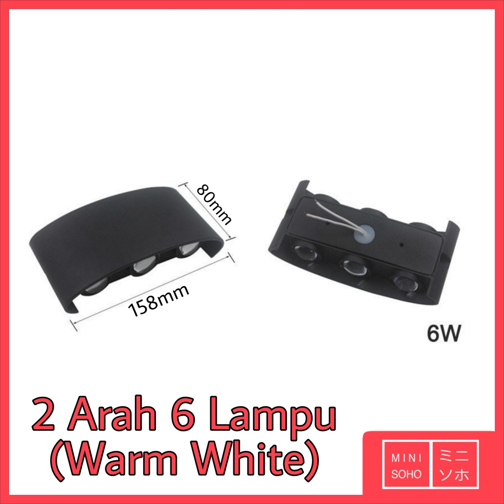 Lampu Dinding Hias Round 2 Arah 2 Lampu / 4 Lampu / 6 Lampu Outdoor Teras Pilar Taman Halaman IP65