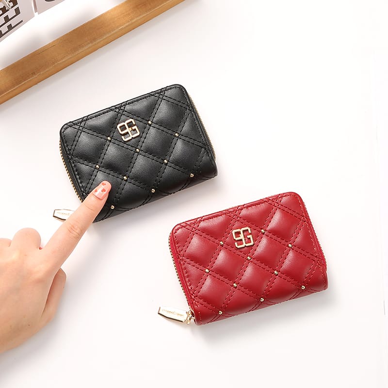 TASBLUE Dompet Kartu Wanita Mengimpor Kulit Mini Premium Slot Kartu Koin Ritsleting Korea D1040 Dompet Koin Bergaya