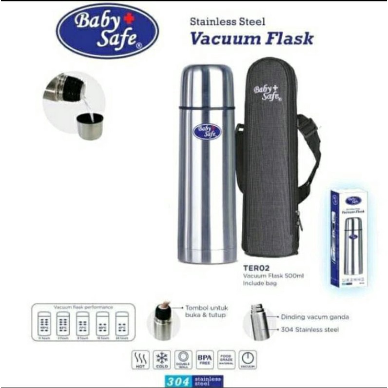 BabySafe Stainless Steel Vacum Flask 500ml/ Termos air /TER02