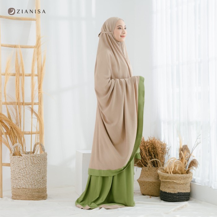 Mukena Zianisa New Salwa Olive Khaki Allsize