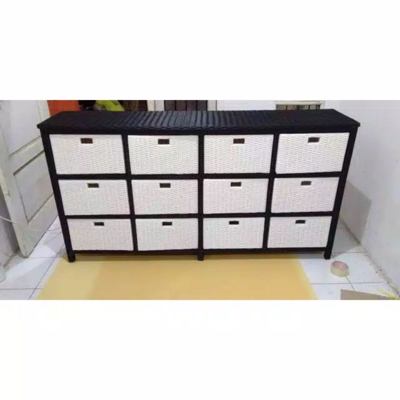 LEMARI ROTAN SINTETIS 12 LACI