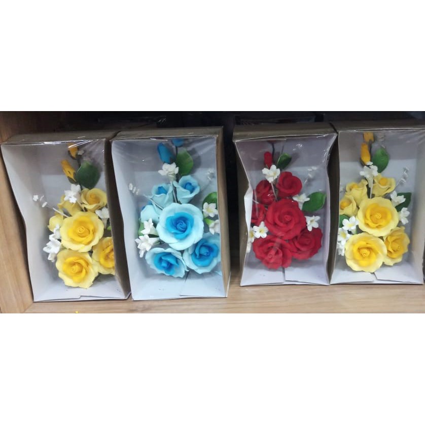 

GUMPASTE BUNGA MAWAR RANGKAI HDR / HIASAN CAKE