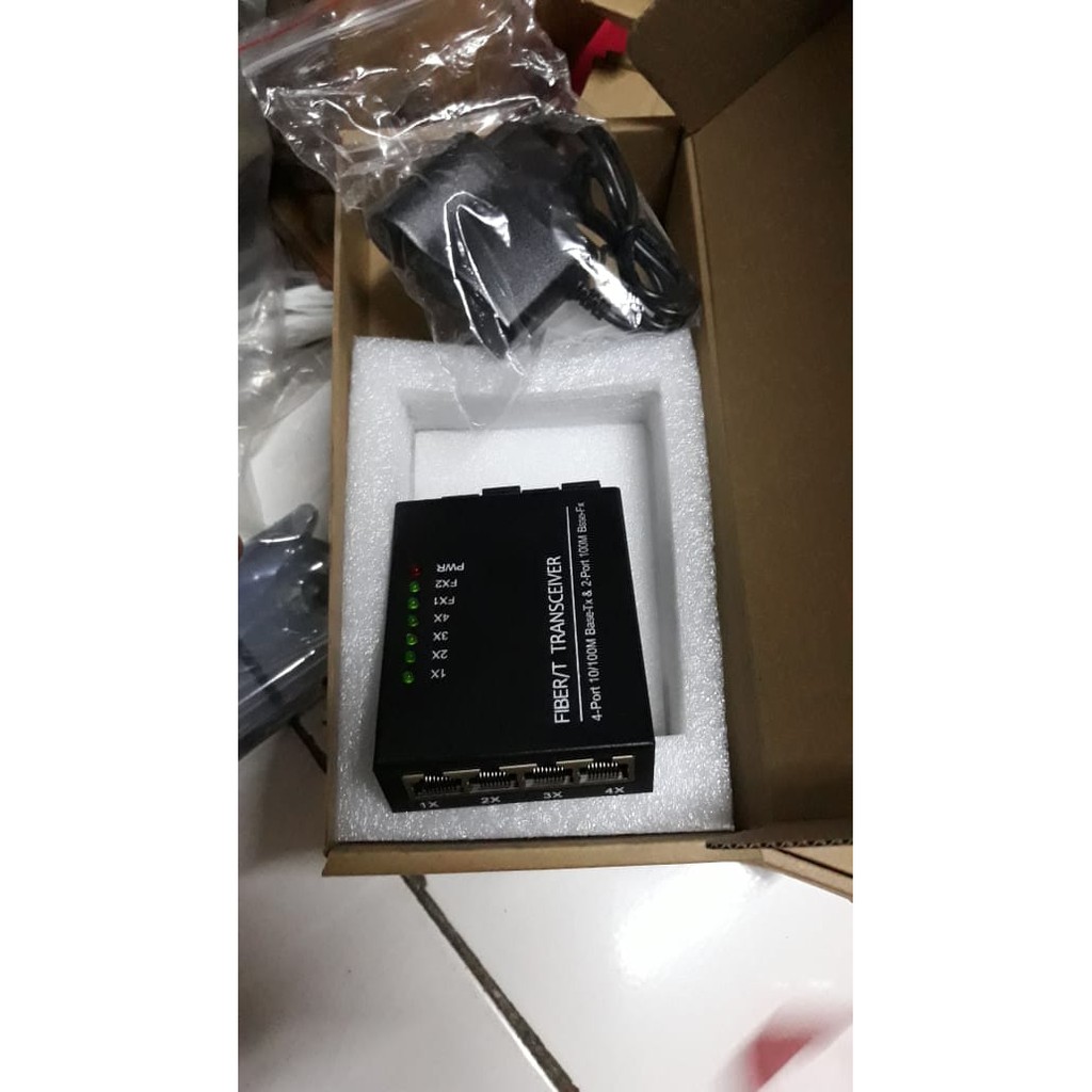 Converter Fiber optic 2Port SC + 4port Ethernet