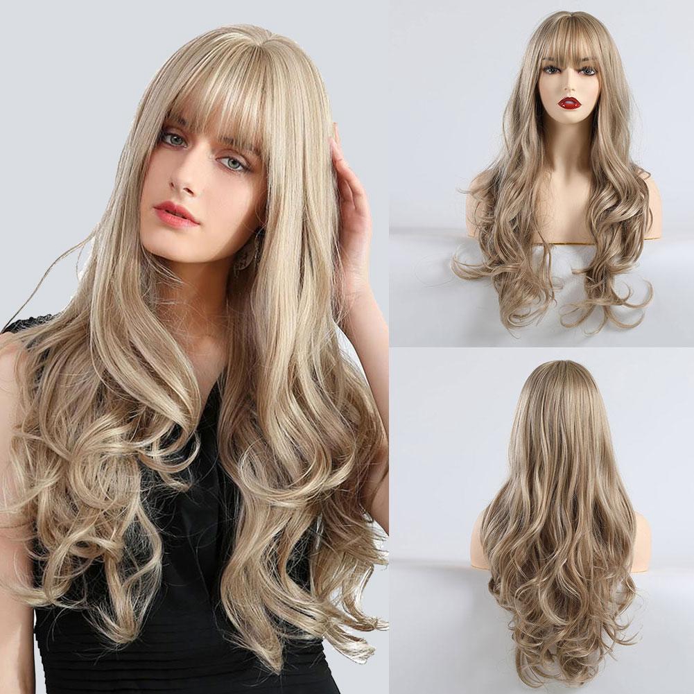 Wig Ekstensi Rambut Sintetis Model Panjang Gelombang Wig Ekstensi Rambut Sintetis Model Panjang Gelombang