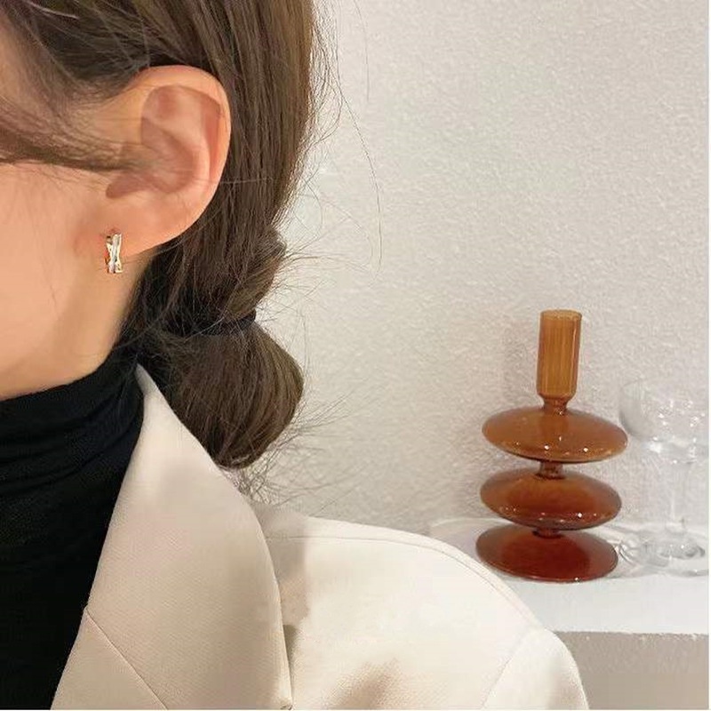 Anting Hoop Drop Gaya Vintage Elegan Minimalis Untuk Wanita