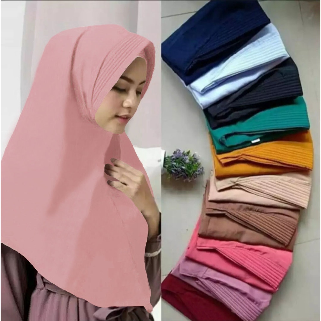 Jilbab Hijab Simple Pet Instan Wolfis Wolfis Ukuran M  Kerudung Instan Pasar Hija'b