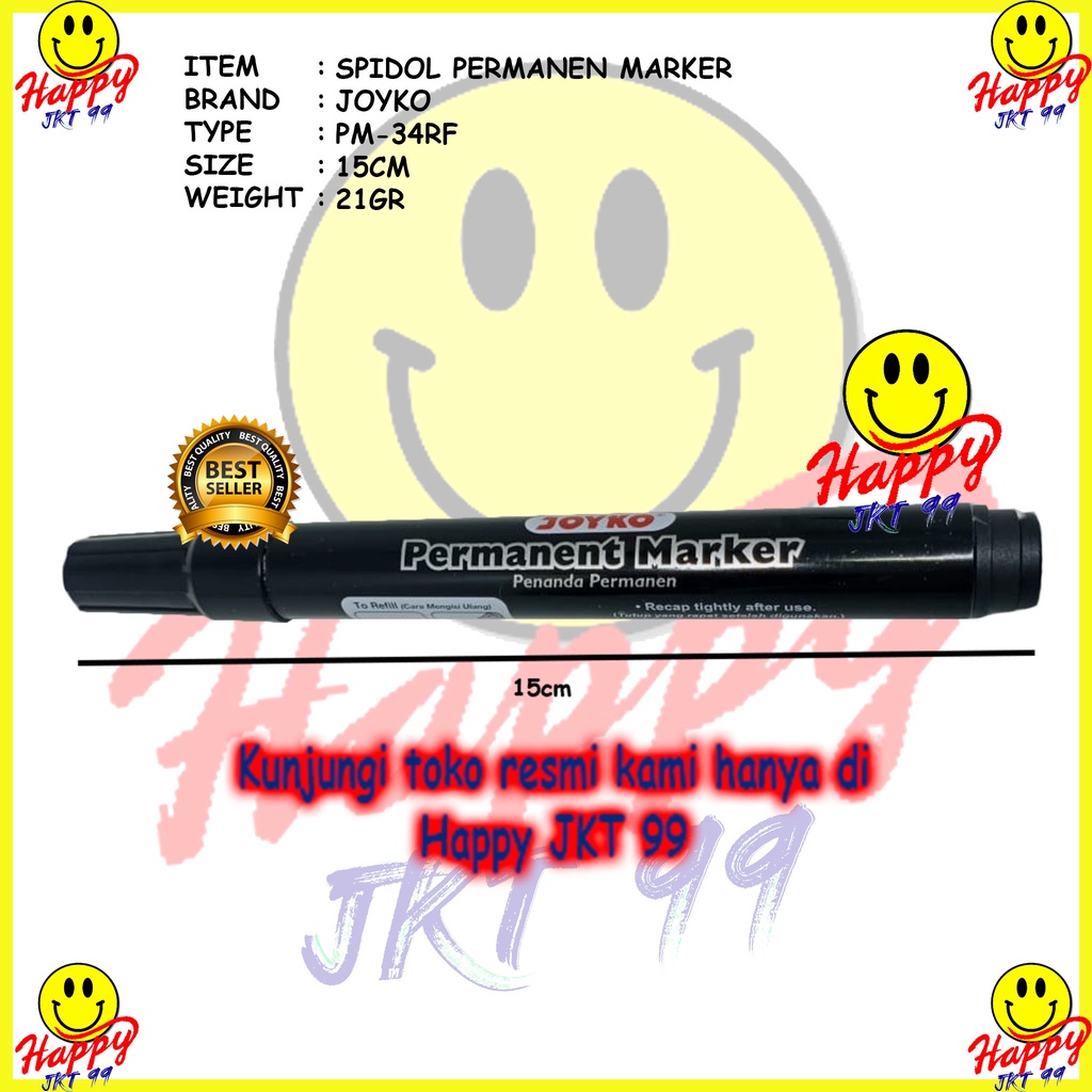 [ HAPPY JKT 99 ] SPIDOL JOYKO PM-34RF PERMANENT PERMANEN (FREE REFILL)