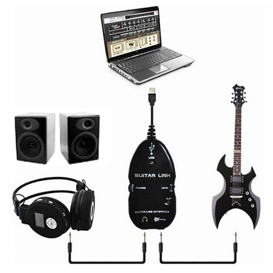 USB Guitar Link Cable Kabel Link Gitar USB Soundcard Gitar Recording