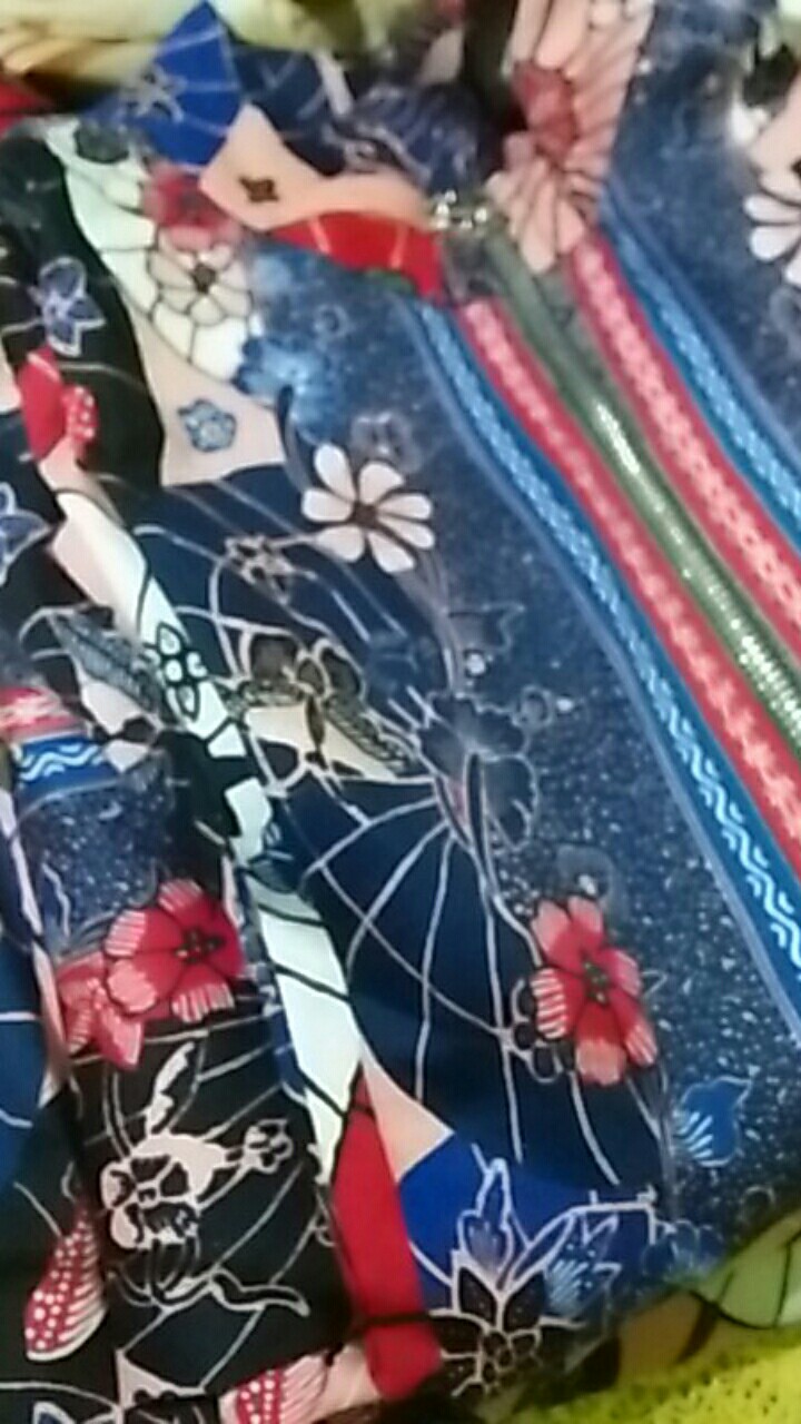 Atasan Blouse Batik Wanita Lengan Panjang Warna Merah, 242 Awi# Bahan Katun Stretch