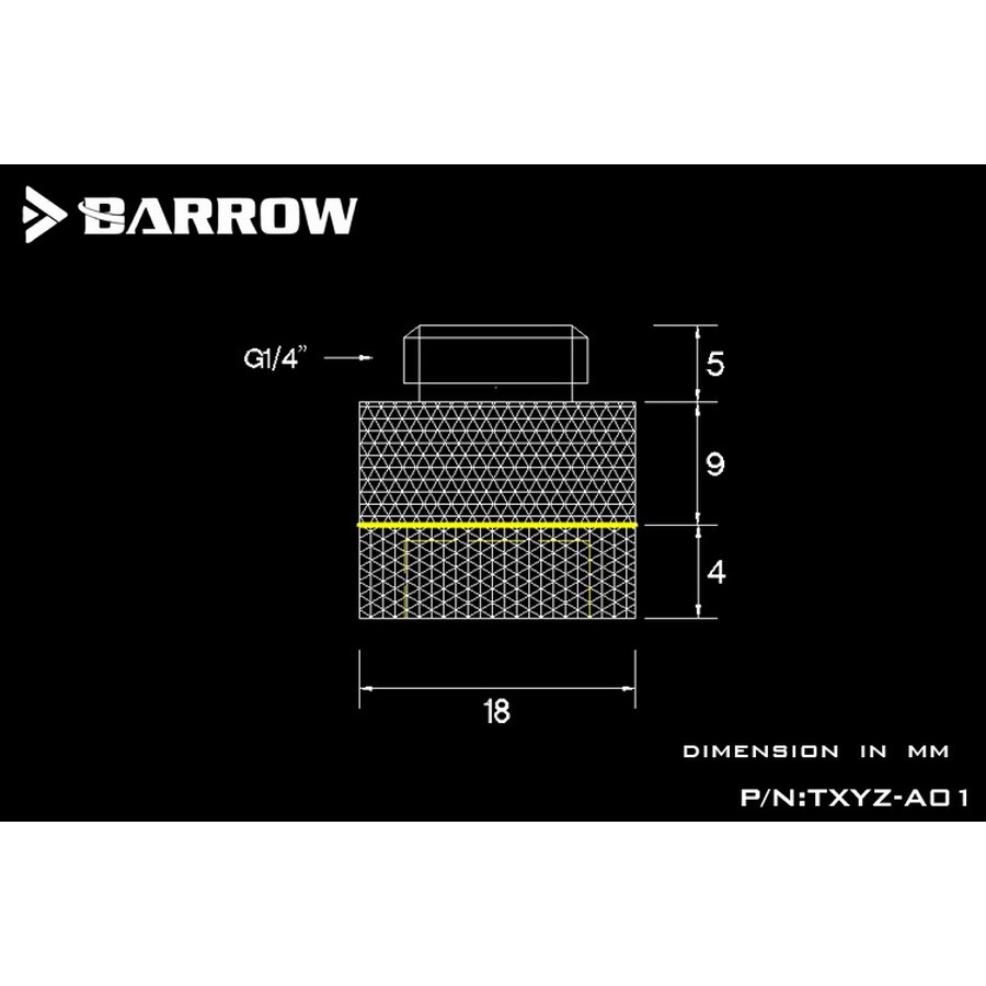 BARROW TXYZ-A01 Anti-Twist Extender Rotary M-F G1/4 Fitting - Black