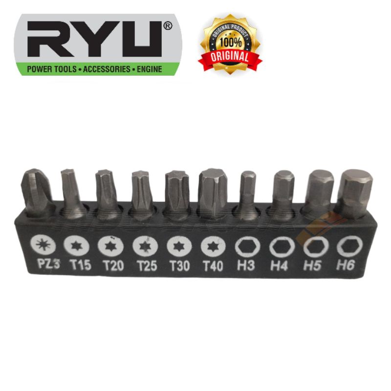 RYU Mata Bor Kombinasi Set 41 Pcs Drill Set 41pcs Bmc Mata Bor Kayu Beton Besi Mata Obeng Counter Sink Bit Holder 60mm