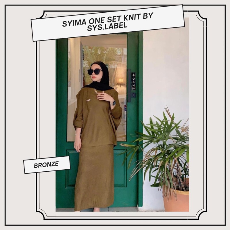 Syima One Set Knit by SYS.LABEL I1 - Setelan Batwing Premium