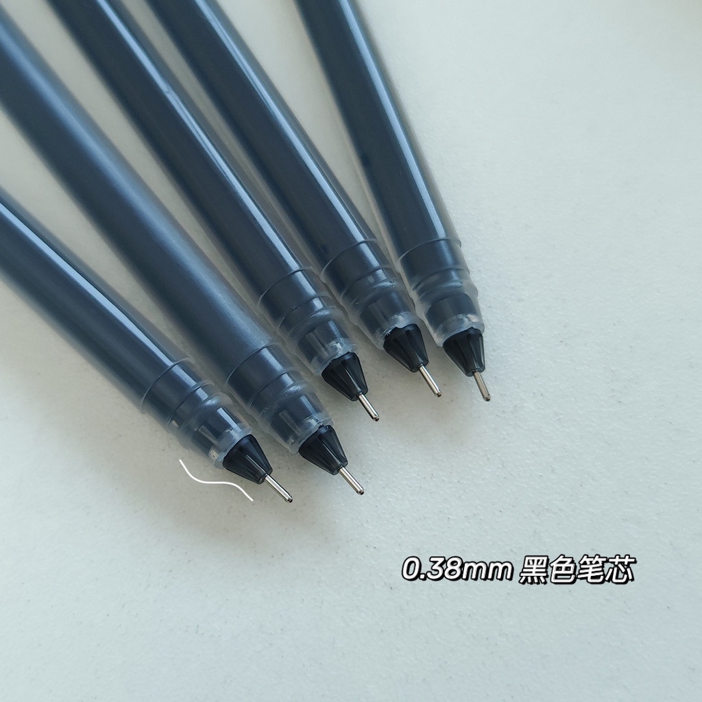 10pcs / set Pulpen Gel Hitam Cepat Kering Gaya Jepang Untuk Pelajar / Kantor