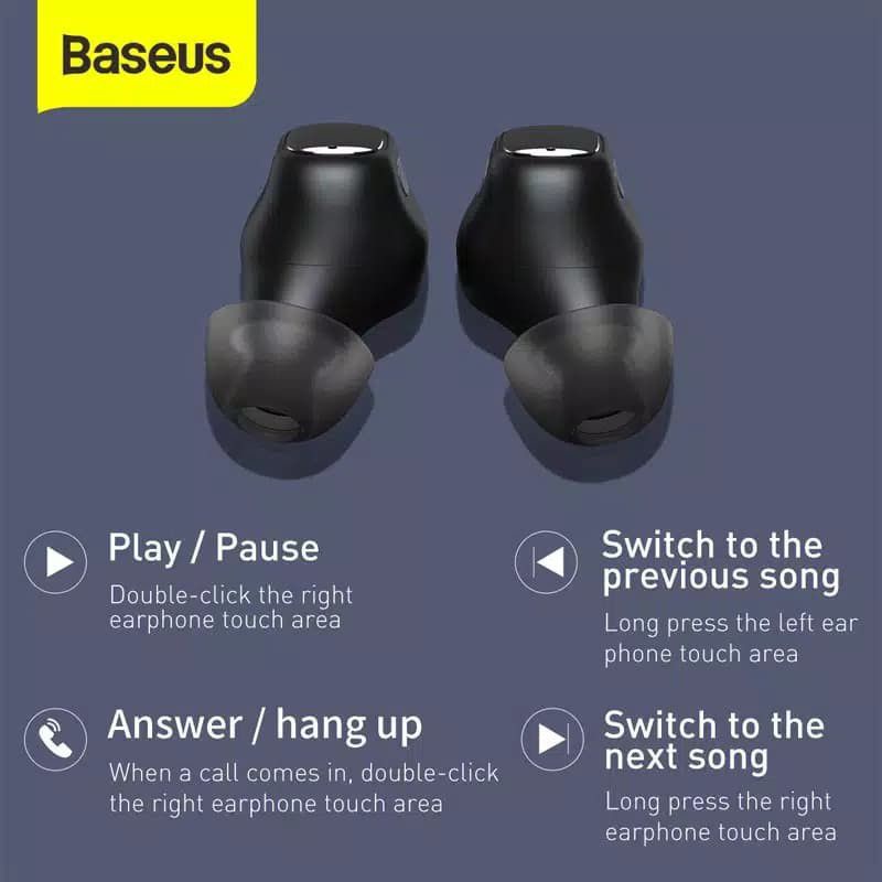 Baseus Bowie WM01 True Wireless Bluetooth Earphone Mini Earbuds TWS