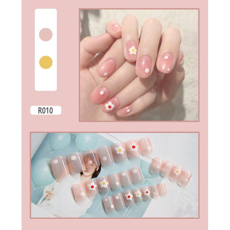 {R001-R020} kuku palsu fake nail art kode R [isi 24pcs + lem + box] kuku palsu R-Fake nail art R