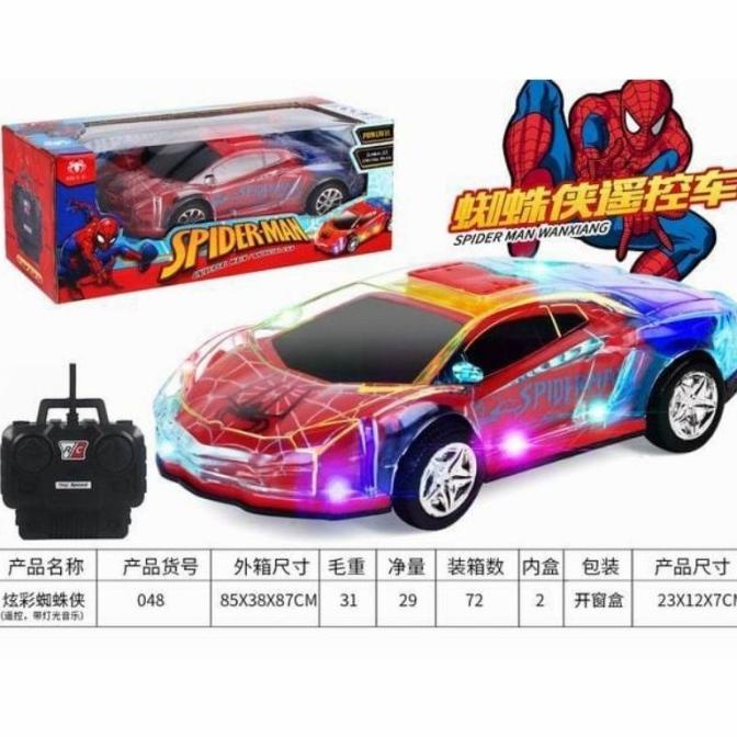 Mainan Mobil Spiderman Full Lampu Remote Control