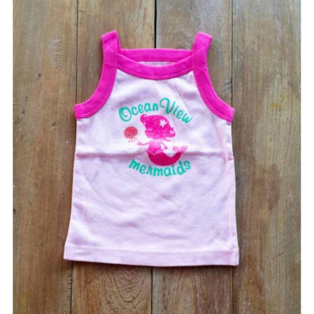 TANKTOP ANAK, KAOS ANAK, KAOS KUTUNG ANAK, TANKTOP PINK, KAOS ANAK CEWEK, MERMAID TEE