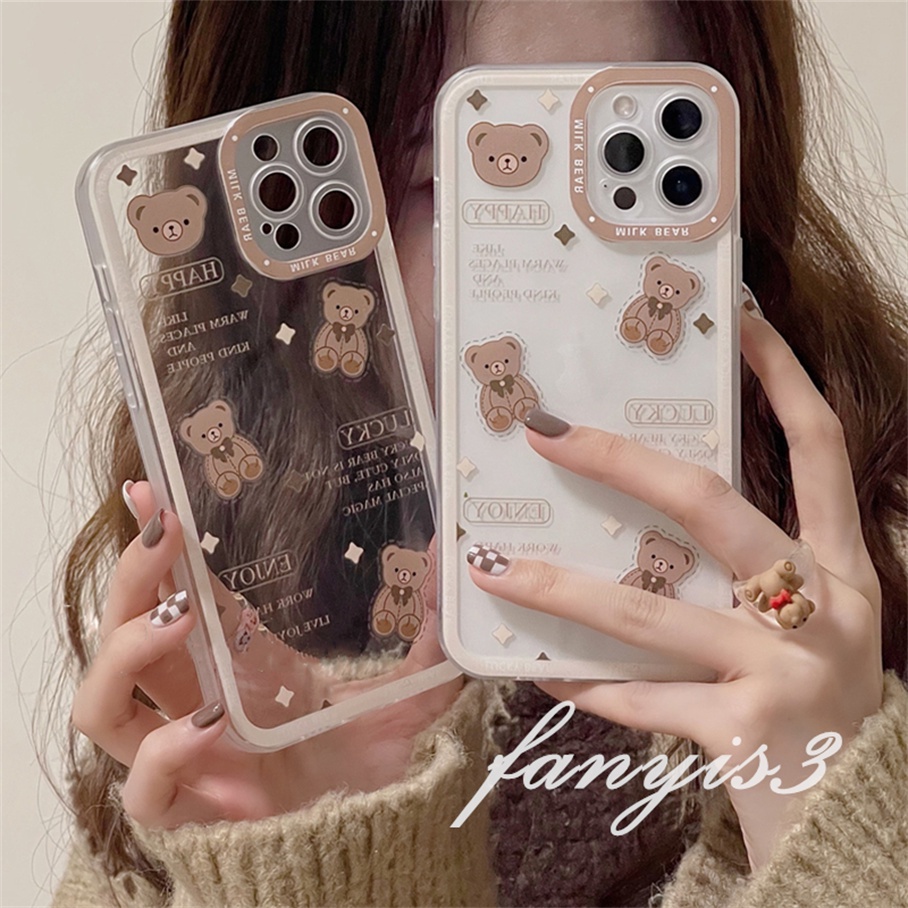 Samsung S22 S21 S20 Plus Ultra S21 FE S20 FE Note 20 Ultra Note 10 Lite Soft Case TPU Transparan Motif Boneka Beruang Cover