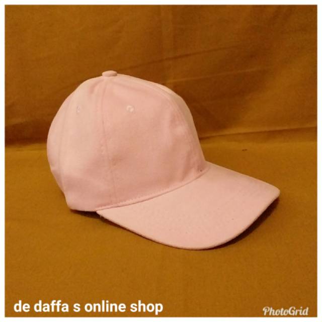 Topi baseball cap Baby pink Muda dewasa polos wanita Casual sport - baby pink Muda