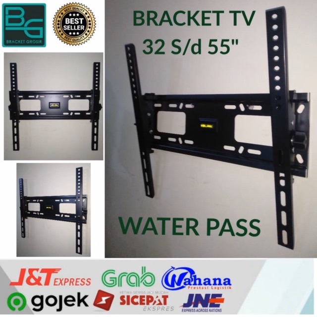 BRAKET/BRACKET TV 32''40''43''49''50''55'' INCH Water PASS VLEKSIBEL bisa untuk semua tv (oximus)