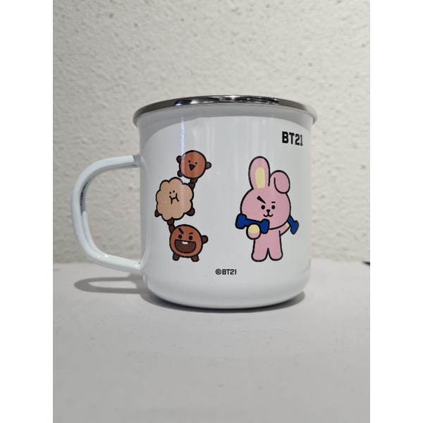 [Ready Stock] Mug / Gelas / Cangkir Enamel BT21 x Milk Life
