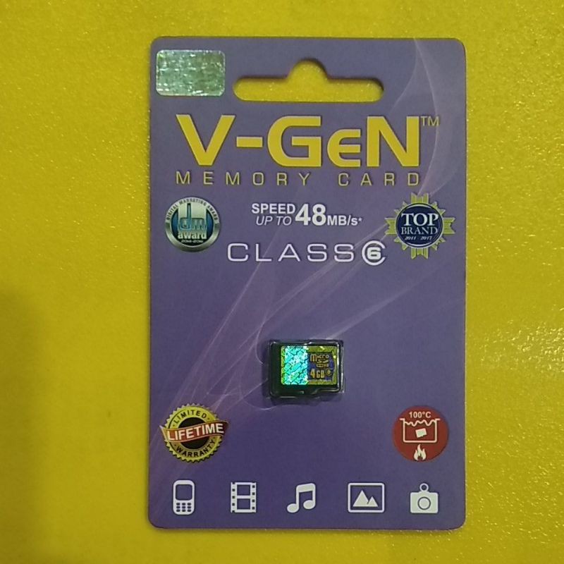 Memori Hp Micro SD Vgen 4Gb Class 6