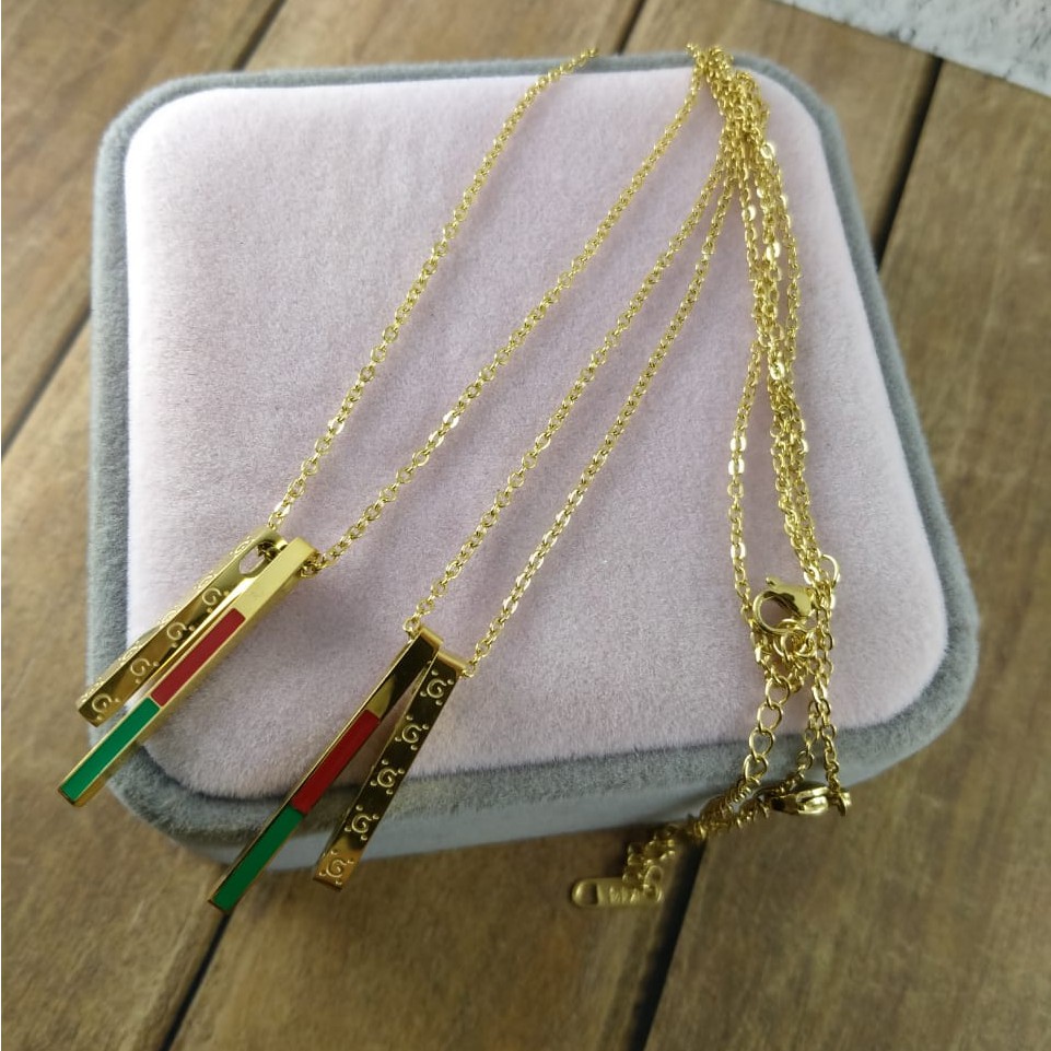 Kalung Wanita GUCCI Titanium Terbaru Fashion Wanita Gold BIG SELLER...KTB00012
