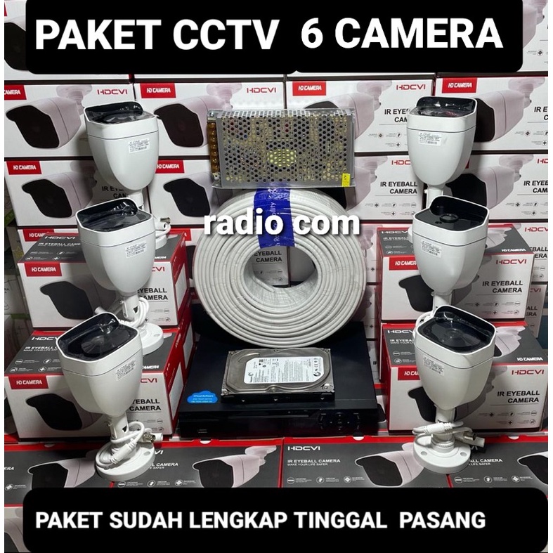 paket cctv 8 chanel 6 camera 5mp 1080p full hd ic sony(full outdoor)siap pasang