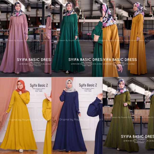 SYIFA BASIC dress gamis maxi longdress busui royale