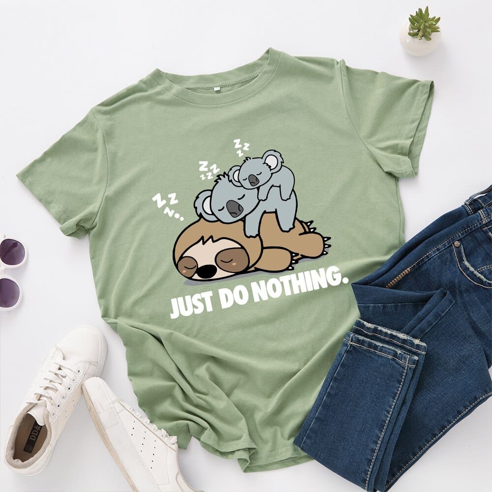 MYSTIQUE.ID-BAJU KAOS JUST DO NOTHING T-SHIRT LUCU DAN AESTHETIC