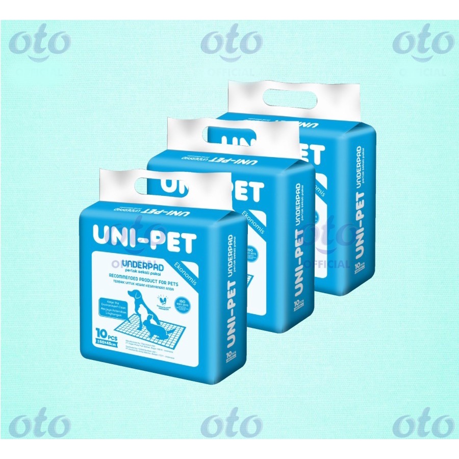 UNIPET UNI-PET UNI PET Underpad Perlak 60x45 Original 100% 10 Lembar untuk Pet Peliharaan Anda