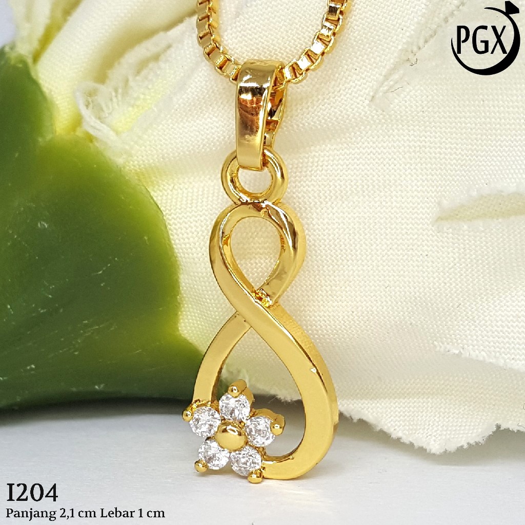 PGX Liontin Kalung Xuping Wanita Perhiasan Lapis Emas Aksesoris Fashion - I204