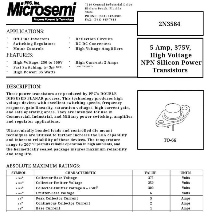 Motorola 2N3584 NPN 5A 375V 35W new old stock asli original tektron22 Kualitas Baik