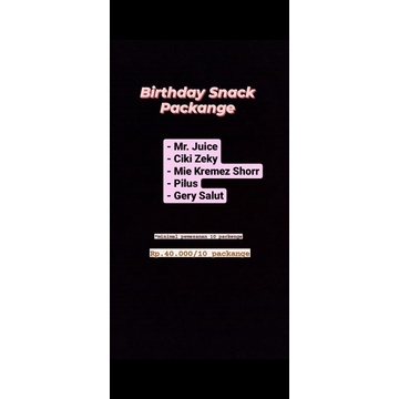 

PAKET 1 Birthday Snack ( bingkisan ultah anak)