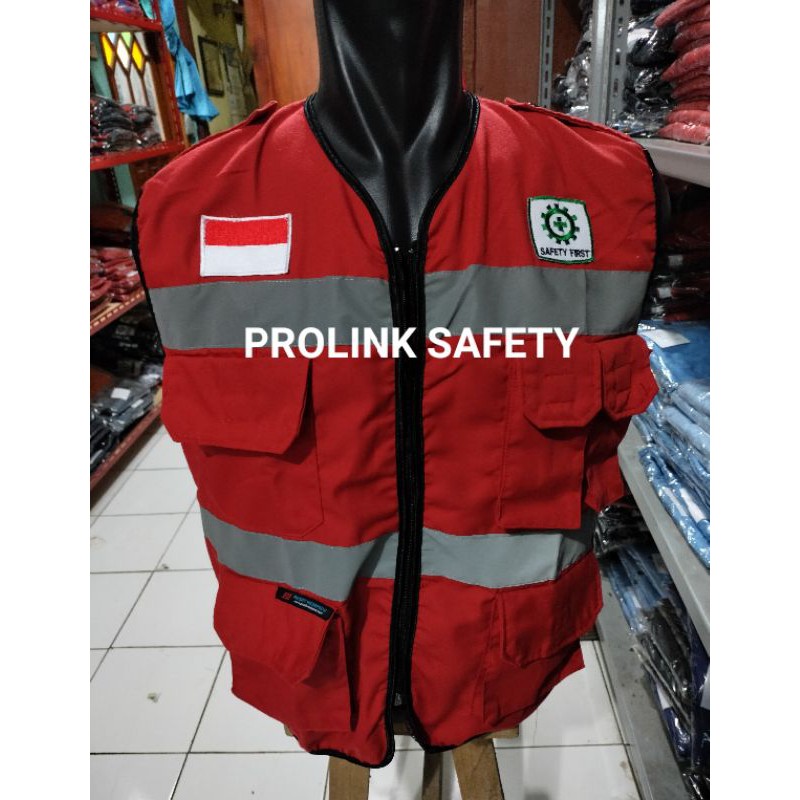 ROMPI SAFETY MERAH ALLSIZE BAHAN DRILL